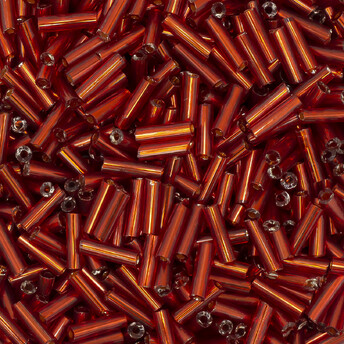 Бисер стеклярус блестящий неПрозрачный 6 мм 25 г Красный