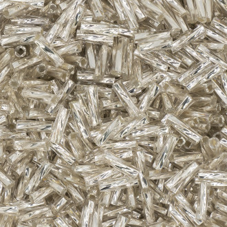 Бисер стеклярус винтовой блестящий 6 мм 25 г Серебро