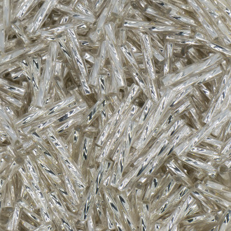 Бисер стеклярус винтовой блестящий 12 мм 25 г Серебро