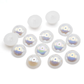 Полубусины акриловые 10 мм +-75 шт. Белый перламутр