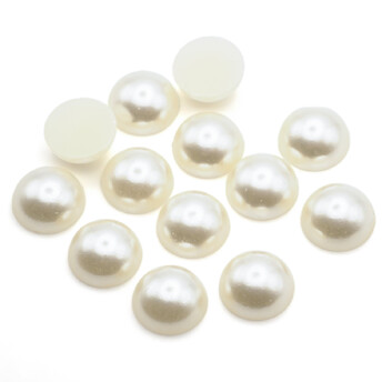 Напівнамистини акрилові 10 мм +-75 шт. Айворі