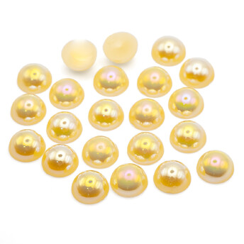 Напівнамистини акрилові 10 мм +-75 шт. Жовтий перламутр