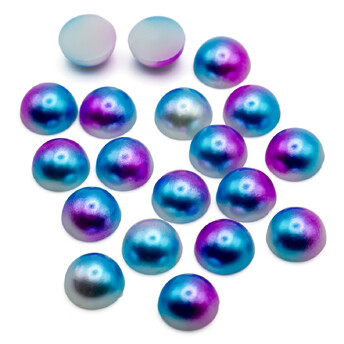 Полубусины акриловые 6 мм +-250 шт. Сиреневый с голубым