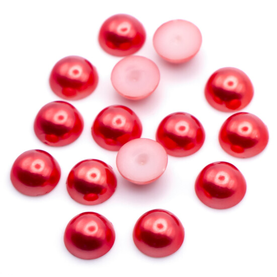 Полубусины акрил 10 мм +-100 шт. Красный