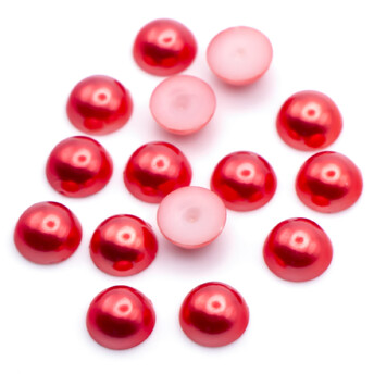 Полубусины акрил 8 мм +-200 шт. Красный