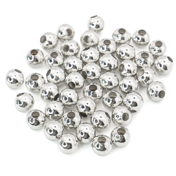 Бусины металлические круглые 5 мм Ø 1,9 мм Платина +-150 шт.