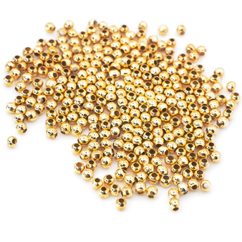 Бусины металлические круглые 2,4 мм Ø 1 мм Золотистый +-500 шт.