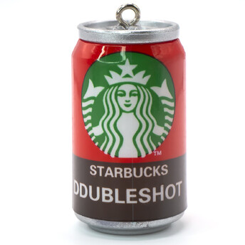 Подвеска, брелок в виде банки Starbucks красный, размер 45х23мм, 1шт.