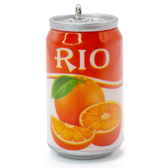 Подвеска, брелок в виде банки RIO апельсин, размер 45х23мм, 1шт.