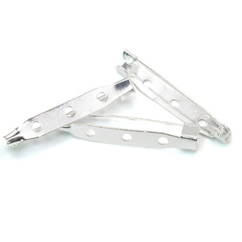 Основа для броши булавка 3 отверстия 35х4 мм Серебро 30 шт.