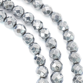 Граненые бусины гематит Шар 6 мм Серебро 40 см