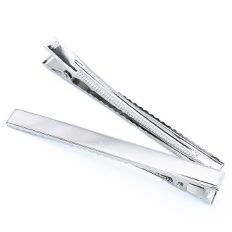 Основа для заколки Крокодил прямоугольник 66х8 мм Серебро 10 шт.