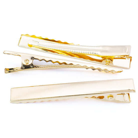 Основа для заколки Крокодил прямоугольник 55х8 мм Золото 10 шт.