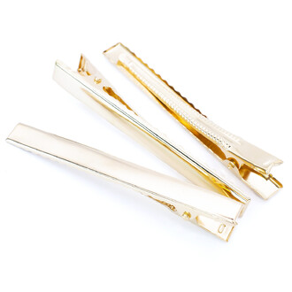 Основа для заколки Крокодил прямоугольник 76х9 мм Золото 10 шт.