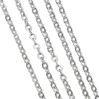 Ланцюг паяний 1,6х2,1 мм Платина 1 метр