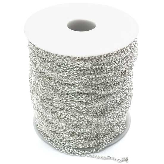 Цепь для рукоделия 2,1х3 мм Серебро 1 метр