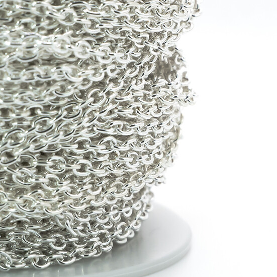 Цепь для рукоделия 2,1х3 мм Серебро 1 метр