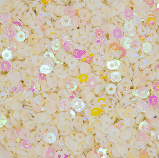 Пайетки круглые 3 мм 250 г Айвори хамелеон