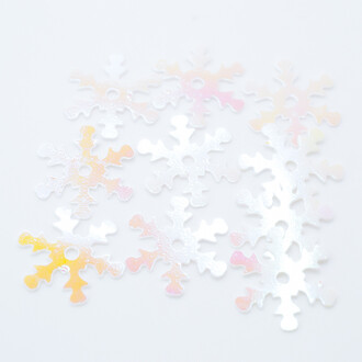 Пайетки снежинки 13 мм 25 г Айвори хамелеон