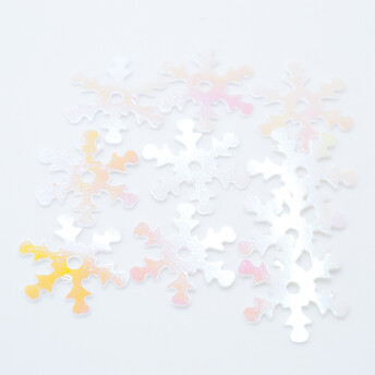 Пайетки снежинки 13 мм 25 г Айвори хамелеон