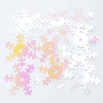 Пайетки снежинки 17 мм 250 г Айвори хамелеон