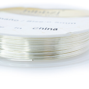 Медная проволока для рукоделия 0,4 мм катушка 9,2 м Серебро 1 шт.