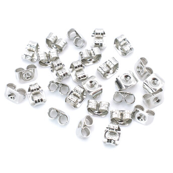 Заглушка для гвоздиков бабочка 3,5х5 мм Серебро +-150 шт.