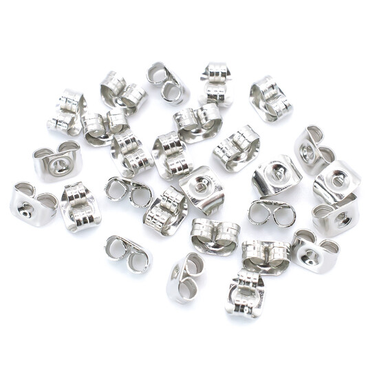 Заглушка для гвоздиков бабочка 3,5х5 мм Серебро +-150 шт.