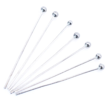 Пины медные с шариком 14х0,5 мм +-200 шт. Серебристый