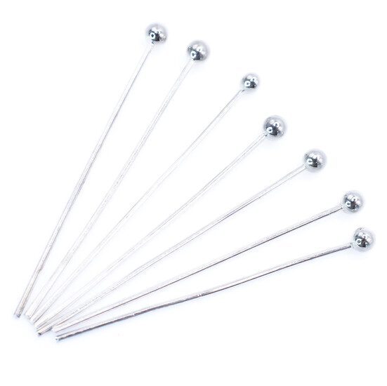 Пины медные с шариком 14х0,5 мм +-200 шт. Серебристый