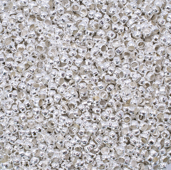 Стопперы (кримпы) фиксатор Бусина 1,5 мм Серебро +-350 шт.