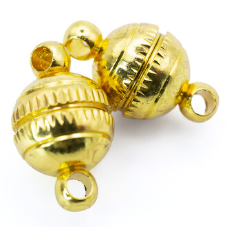 Замок магнитный Шар рифленый 8 мм Золото 1 шт.