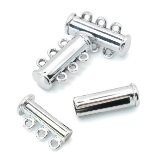 Замок магнитный на 3 нити слайдер 20 мм Платина 1 шт.