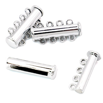 Замок магнитный на 4 нити слайдер 25 мм Платина 1 шт.