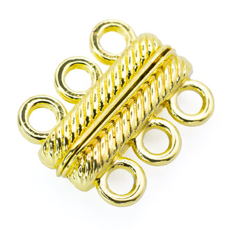 Замок магнитный рифленый на 3 нити 20 мм Золото 1 шт.