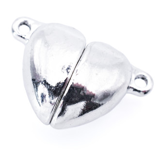 Замок магнитный Сердце 16х11 мм Платина 1 шт.