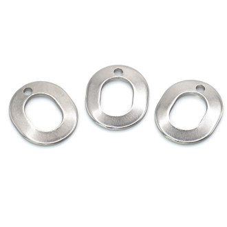 Буква O подвеска из нержавеющей стали 10х11 мм Платина 5 шт.