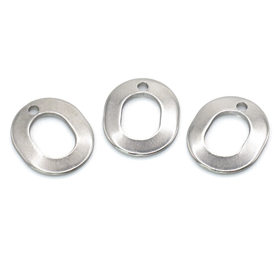 Буква O подвеска из нержавеющей стали 10х11 мм Платина 5 шт.