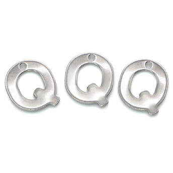 Буква Q подвеска из нержавеющей стали 10х11 мм Платина 5 шт.