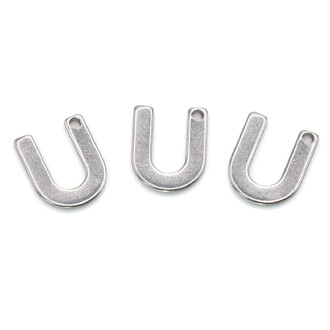 Буква U подвеска из нержавеющей стали 9х11 мм Платина 5 шт.