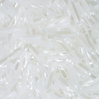 Бисер стеклярус винтовой блестящий 10 мм 25 г Белый