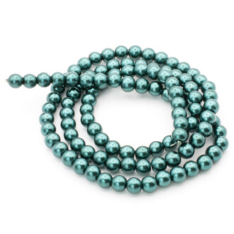 Бусины стекло под жемчуг Шар 10 мм ±90 шт. 80 см Зеленое море