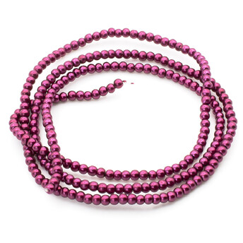 Бусины стекло под жемчуг Шар 3 мм ±210 шт. 62 см Марсала