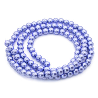 Бусины стекло под жемчуг Шар 6 мм ±140 шт. 80 см Синий