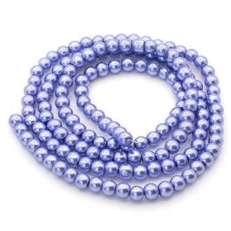 Бусины стекло под жемчуг Шар 8 мм ±105 шт. 80 см Синий