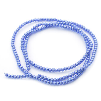 Бусины стекло под жемчуг Шар 3 мм ±210 шт. 62 см 09 Синий небесный