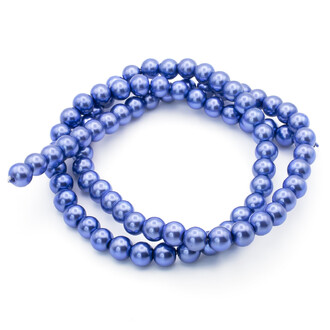 Бусины стекло под жемчуг Шар 10 мм ±90 шт. 80 см Синий небесный