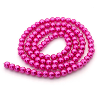 Бусины стекло под жемчуг Шар 8 мм ±105 шт. 80 см Розовый