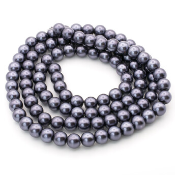 Бусины стекло под жемчуг Шар 10 мм ±90 шт. 80 см 60 Черный