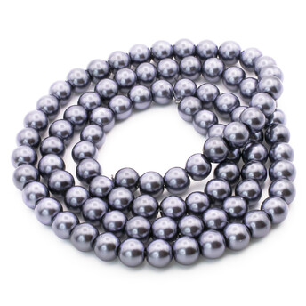 Бусины стекло под жемчуг Шар 10 мм ±90 шт. 80 см 73 Гематит